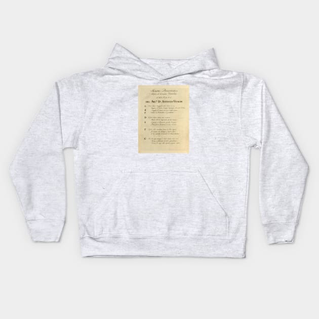 Vivaldi | Summer, original handwritten text by Antonio Vivaldi | The four Seasons Kids Hoodie by Musical design